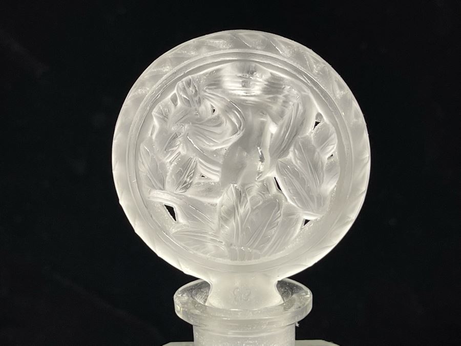 Pair Of Vintage 1930s Czechoslovakian Clear And Frosted Crystal Perfume Scent Bottles 6H And 7H (Note Both Stopper Stems Are Broken As Shown In Photos) [Photo 15]