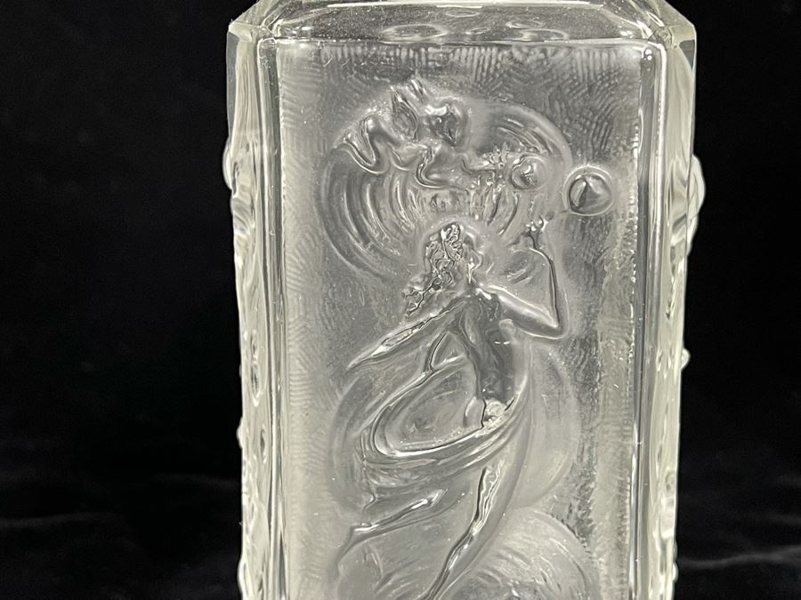 Pair Of Vintage 1930s Czechoslovakian Clear And Frosted Crystal Perfume Scent Bottles 6H And 7H (Note Both Stopper Stems Are Broken As Shown In Photos) [Photo 6]