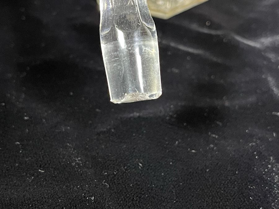 Vintage Gold Painted Glass Perfume Bottle 7H [Photo 9]