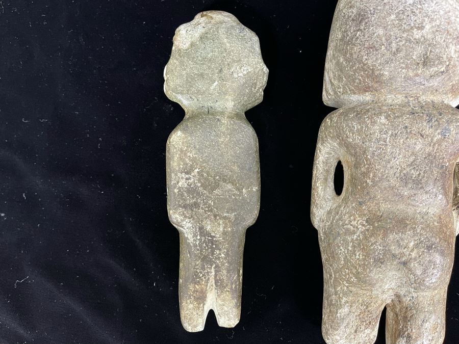 Collection Of Three Old Hand Carved Mexican Stone Figures 6.5H-9H [Photo 12]