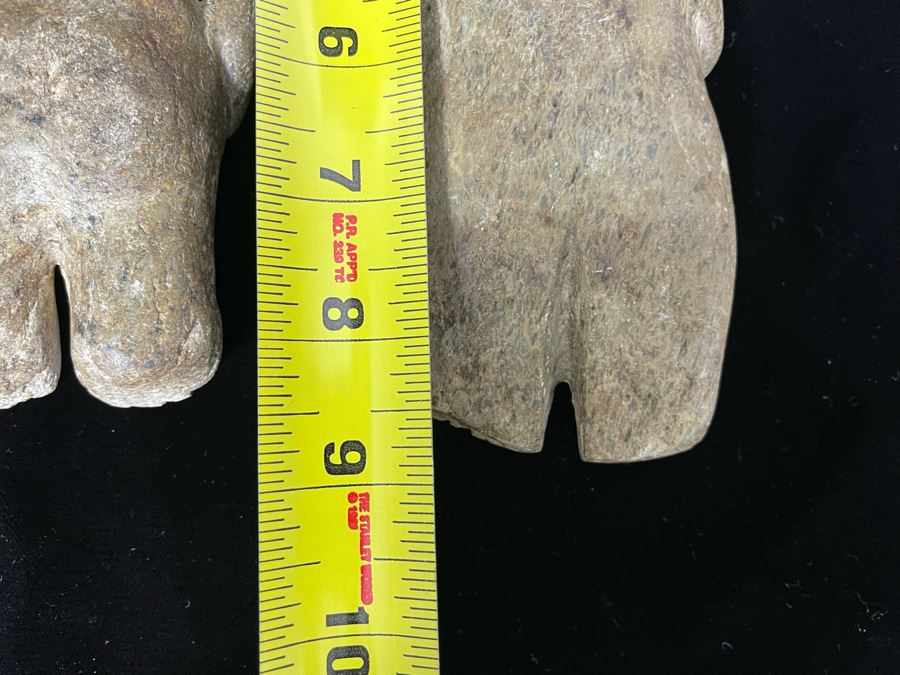 Collection Of Three Old Hand Carved Mexican Stone Figures 6.5H-9H [Photo 20]