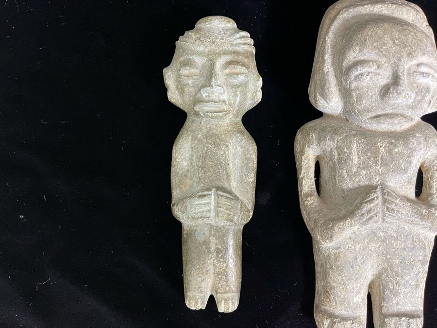 Collection Of Three Old Hand Carved Mexican Stone Figures 6.5H-9H [Photo 4]