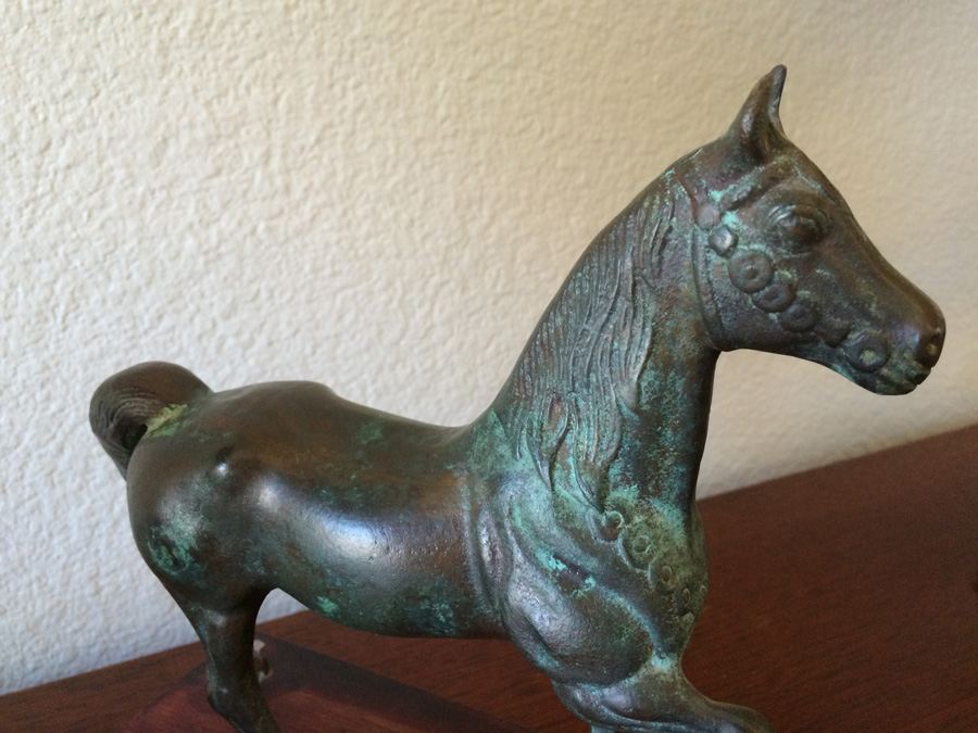 Horse Bronze on Wooden Base [Photo 14]