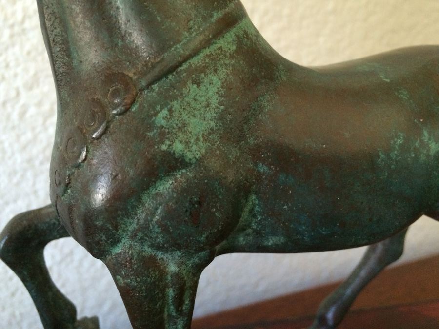 Horse Bronze on Wooden Base [Photo 3]