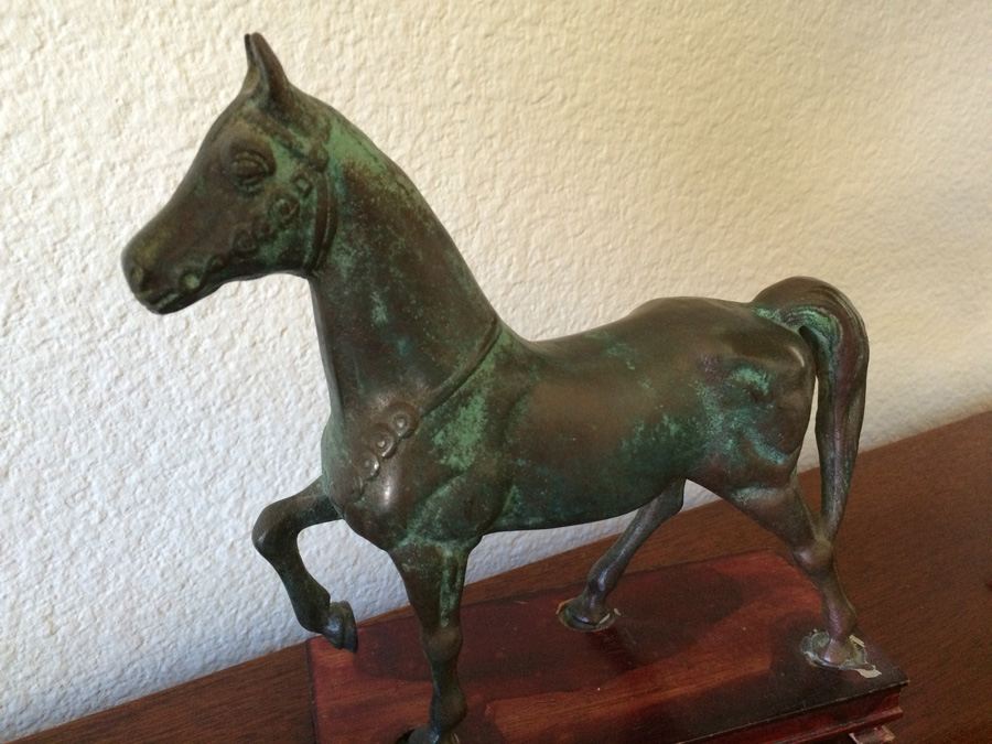 Horse Bronze on Wooden Base [Photo 8]