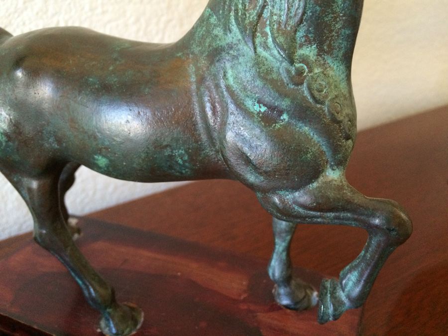 Horse Bronze on Wooden Base [Photo 15]