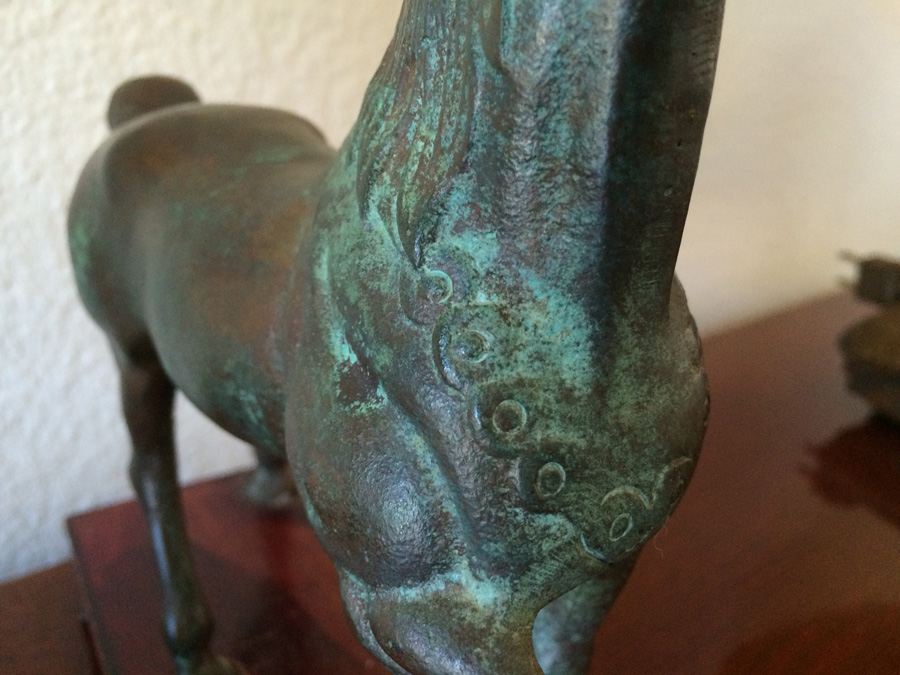 Horse Bronze on Wooden Base [Photo 12]