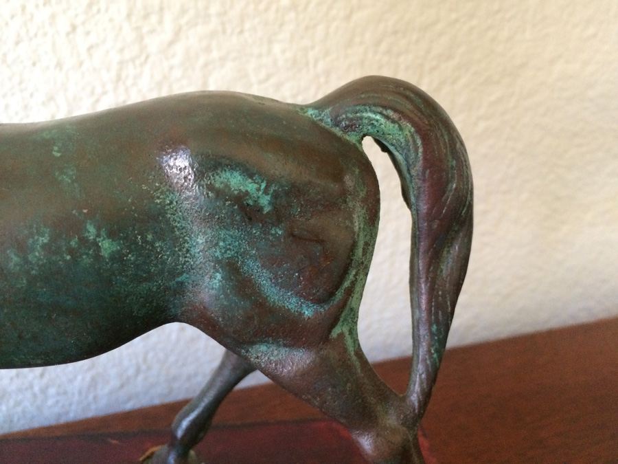 Horse Bronze on Wooden Base [Photo 4]