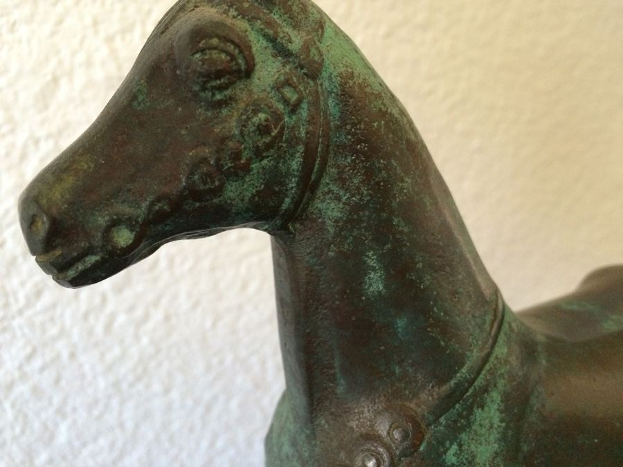 Horse Bronze on Wooden Base [Photo 2]