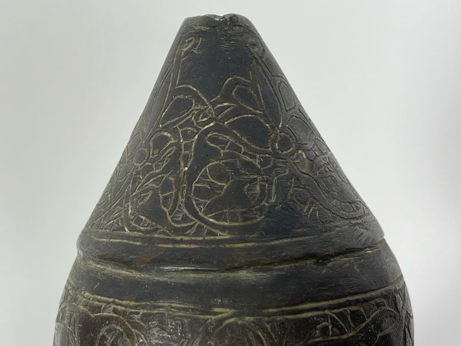 Very Old Persian Qajar Islamic Chased Hammered Metal Figure Figurine 5.5W X 13H [Photo 18]