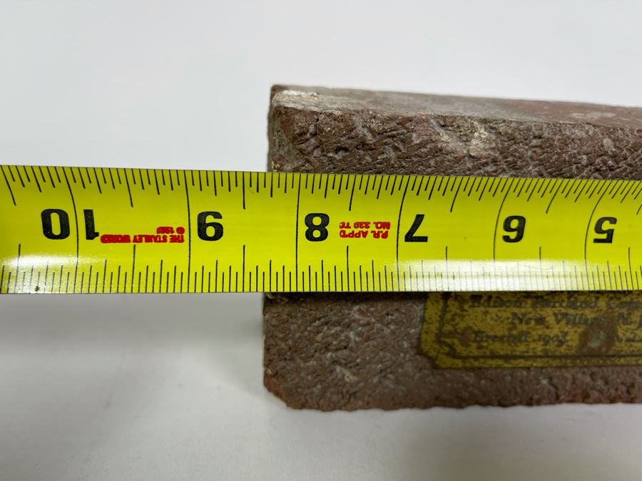 Brick From The Historic Rotary Kilns Of Thomas Alva Edison Built In 1903 By Edison Limited Number 8.25W X 3.5H X 2.5D [Photo 11]