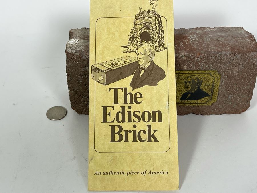 Brick From The Historic Rotary Kilns Of Thomas Alva Edison Built In 1903 By Edison Limited Number 8.25W X 3.5H X 2.5D [Photo 4]