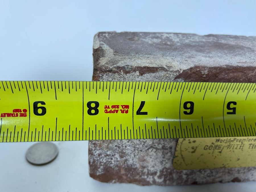 Vintage Brick From The Loew's Grand Theatre Atlanta, CA 1893-1978 World Premiere Site Of Gone With The Wind 7.75W X 3.5H X 2.5D [Photo 6]