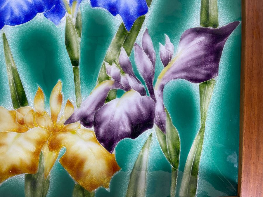 Framed Enamel Porcelain Trinket Dish 10.5 X 10.5 [Photo 5]