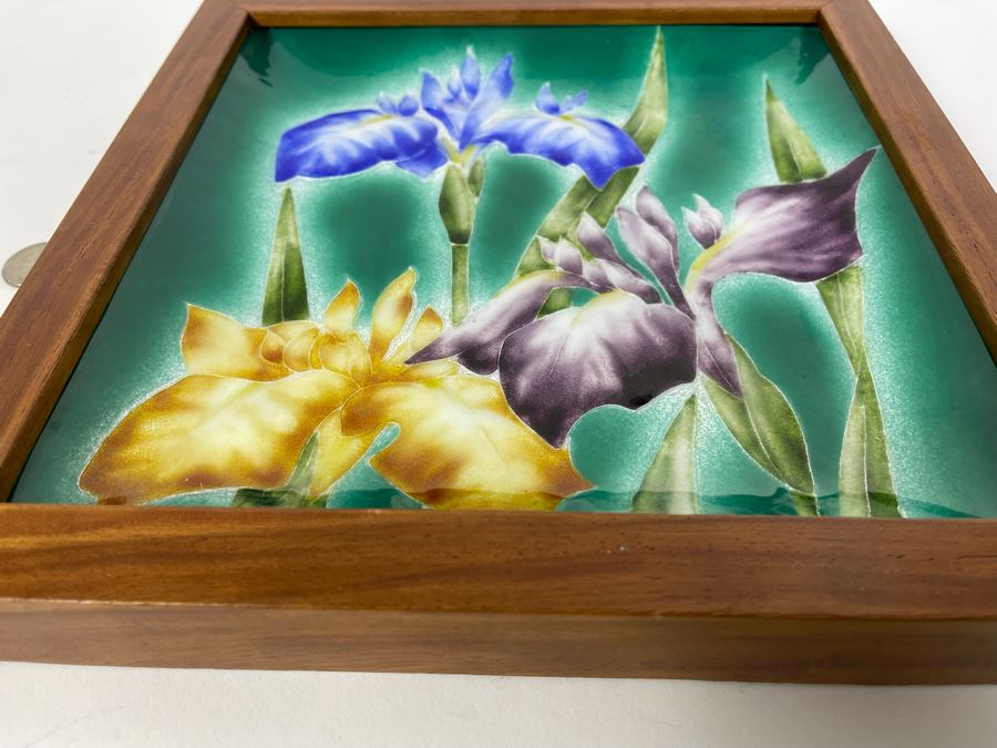 Framed Enamel Porcelain Trinket Dish 10.5 X 10.5 [Photo 8]