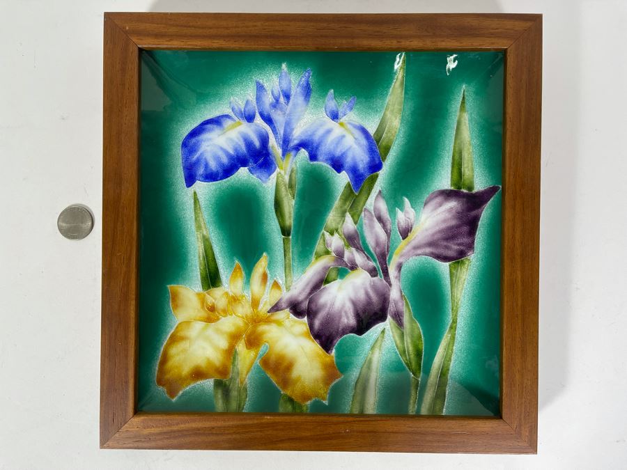 Framed Enamel Porcelain Trinket Dish 10.5 X 10.5 [Photo 2]