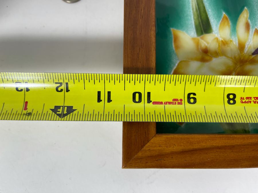 Framed Enamel Porcelain Trinket Dish 10.5 X 10.5 [Photo 9]