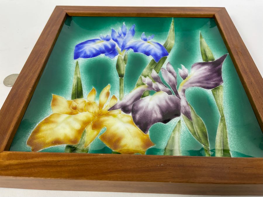 Framed Enamel Porcelain Trinket Dish 10.5 X 10.5 [Photo 7]
