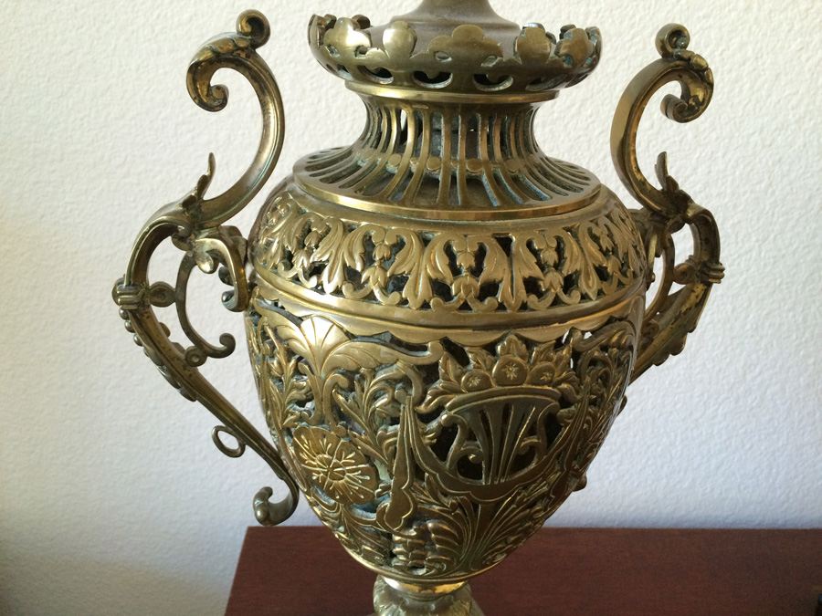 Magnificient Renaissance Revival Style Brass Lamp [Photo 7]