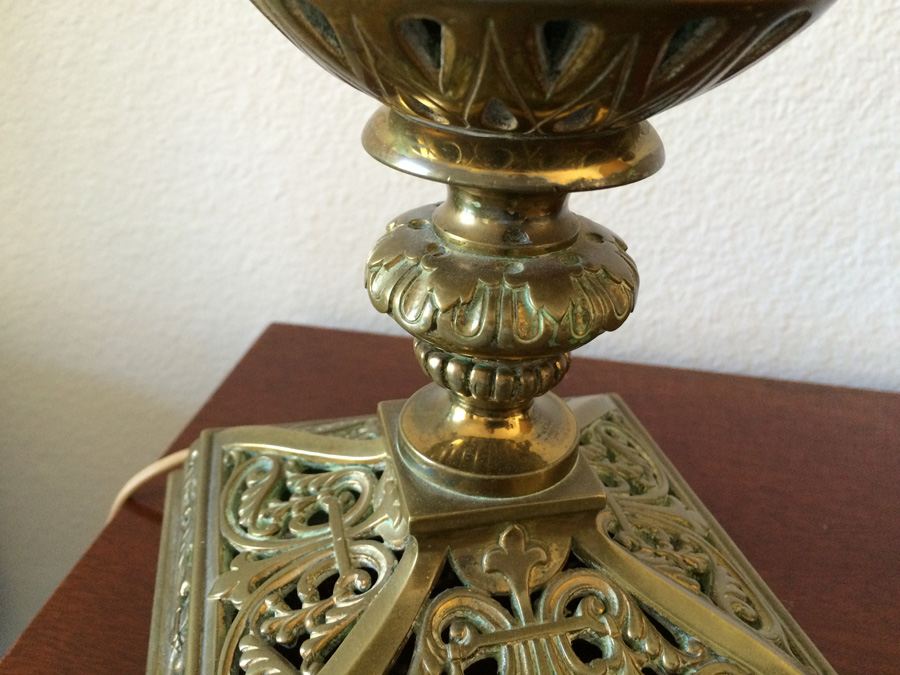 Magnificient Renaissance Revival Style Brass Lamp [Photo 12]