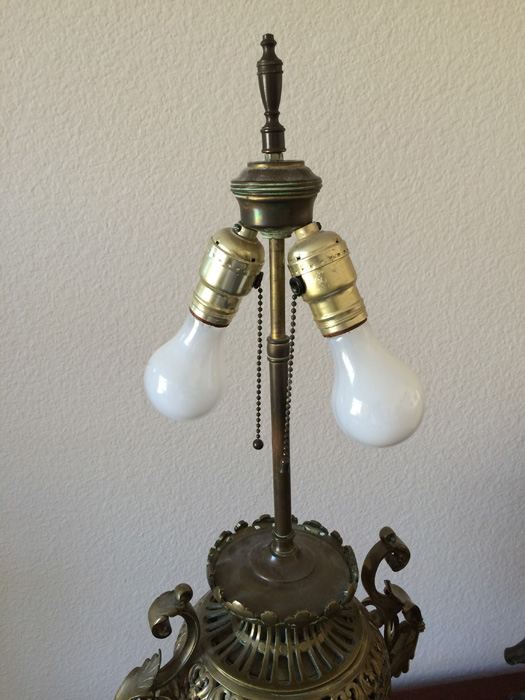 Magnificient Renaissance Revival Style Brass Lamp [Photo 3]