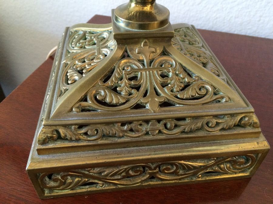 Magnificient Renaissance Revival Style Brass Lamp [Photo 10]