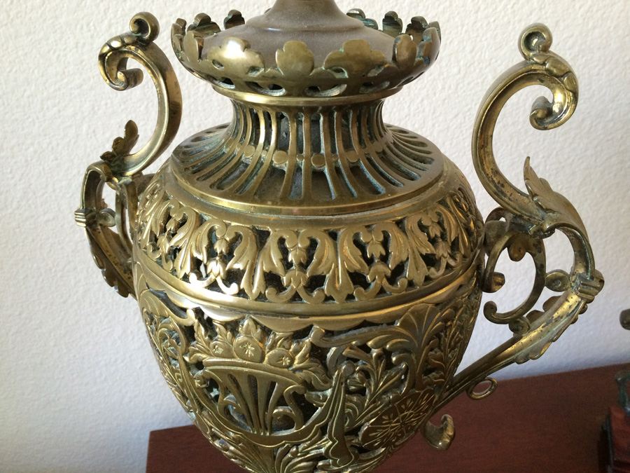 Magnificient Renaissance Revival Style Brass Lamp [Photo 2]