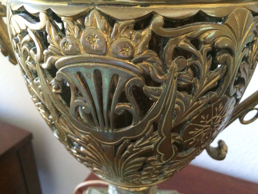 Magnificient Renaissance Revival Style Brass Lamp [Photo 9]