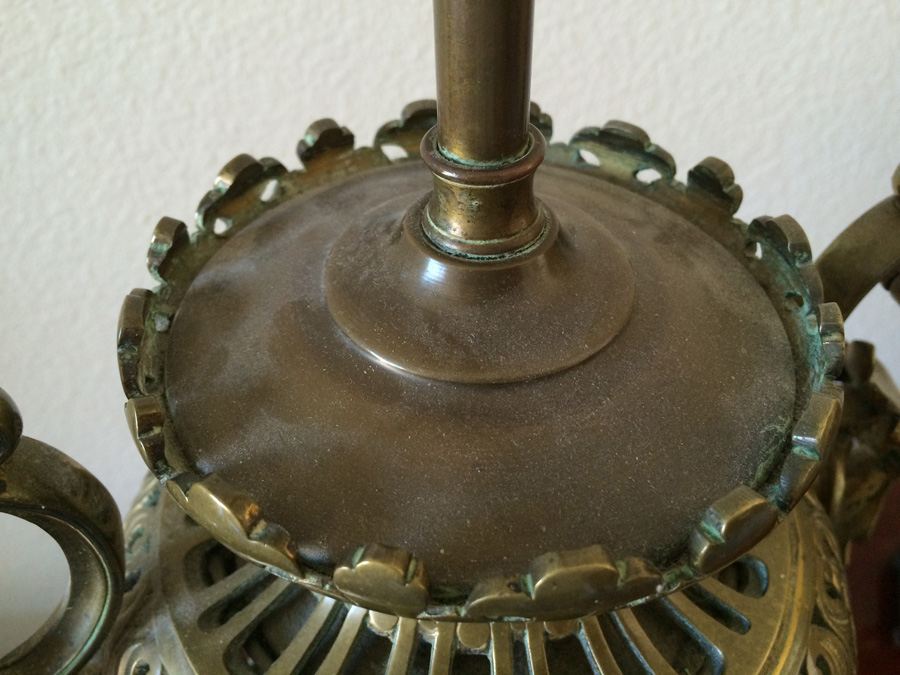 Magnificient Renaissance Revival Style Brass Lamp [Photo 6]