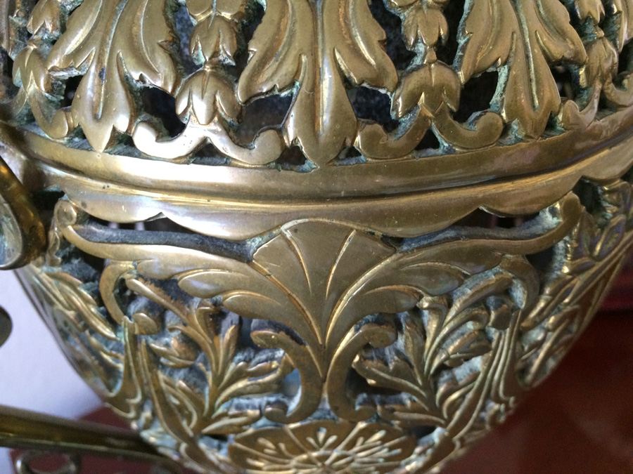 Magnificient Renaissance Revival Style Brass Lamp [Photo 13]