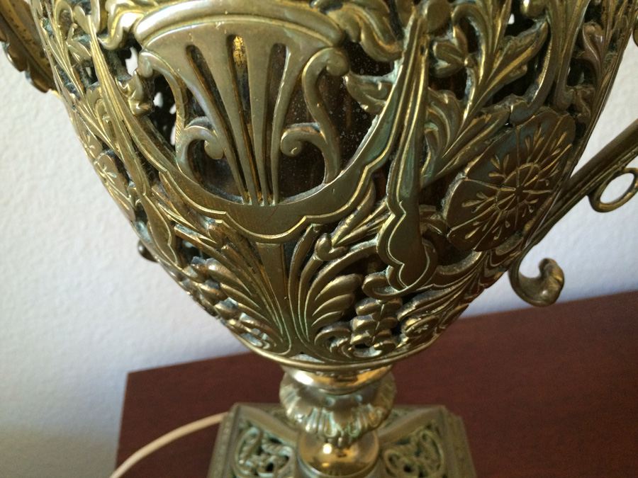 Magnificient Renaissance Revival Style Brass Lamp [Photo 14]