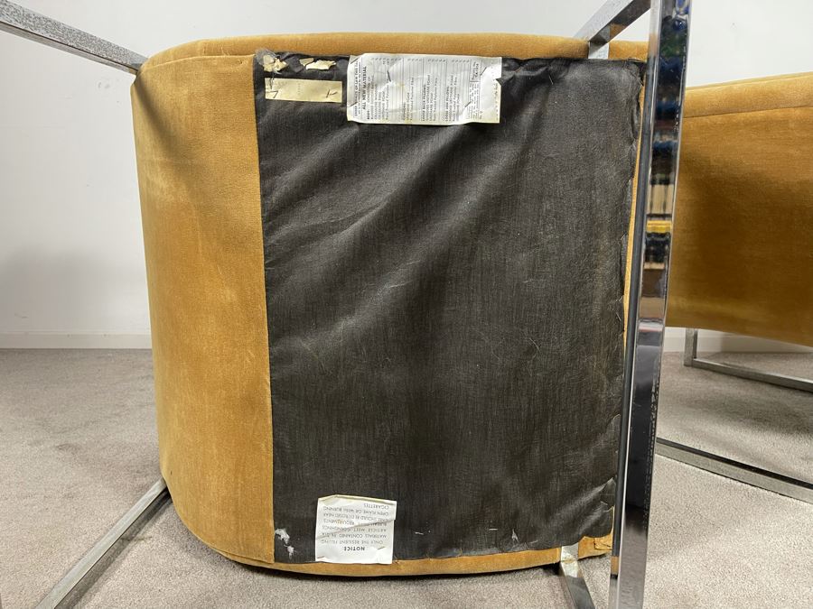 Mid-Century Modern Chrome Lounge Chairs In Style Of Milo Baughman 29W X 32D X 26H [Photo 11]
