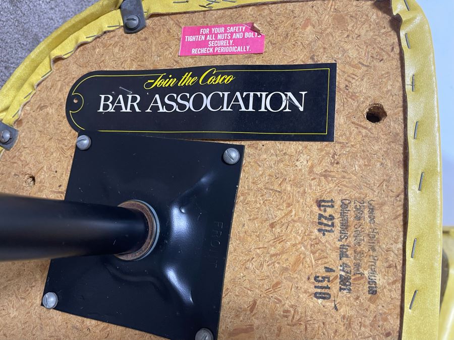 Pair Of Vintage Yellow Cosco Barstools 28H Seat Height [Photo 7]