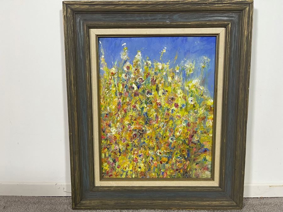 Original Abstract Still Life Painting On Canvas Framed Artist Unknown 20 X 16 [Photo 2]