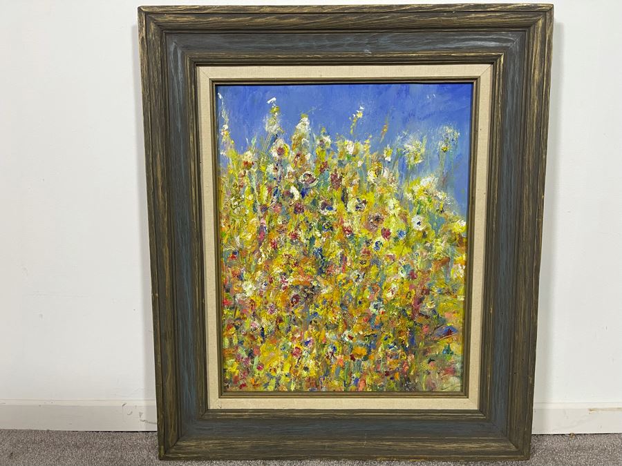 Original Abstract Still Life Painting On Canvas Framed Artist Unknown 20 X 16 [Photo 3]