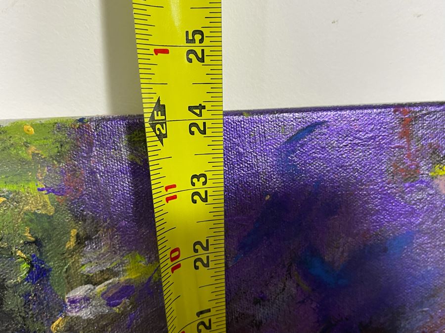 Original Abstract Colorful Painting On Canvas Artist Unknown 30 X 24 [Photo 8]