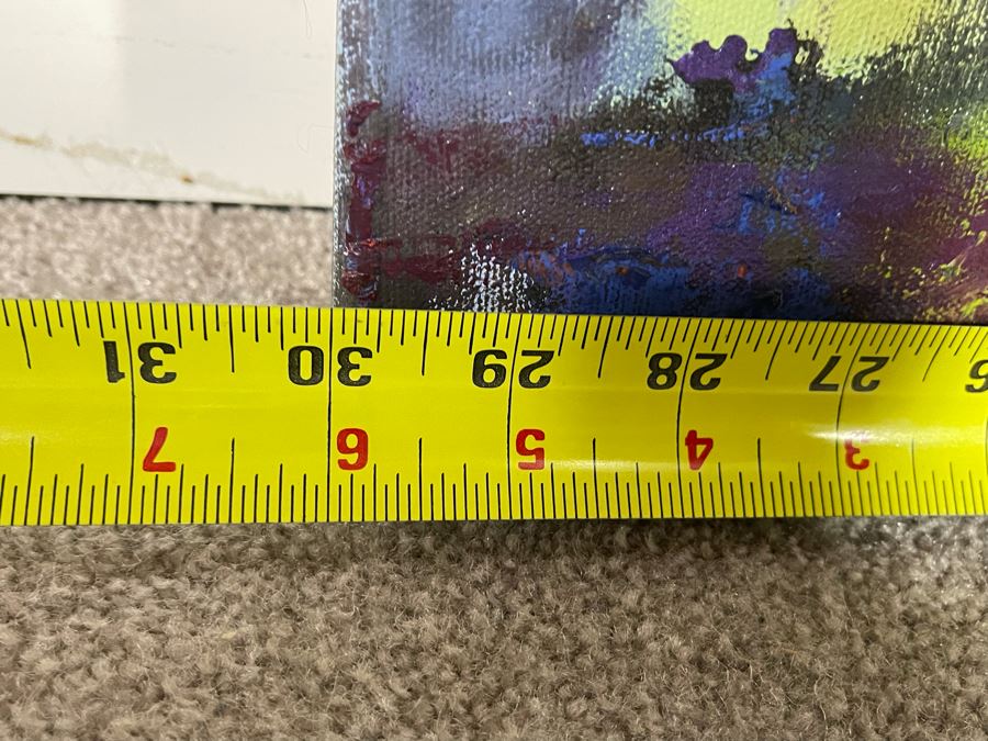 Original Abstract Colorful Painting On Canvas Artist Unknown 30 X 24 [Photo 7]