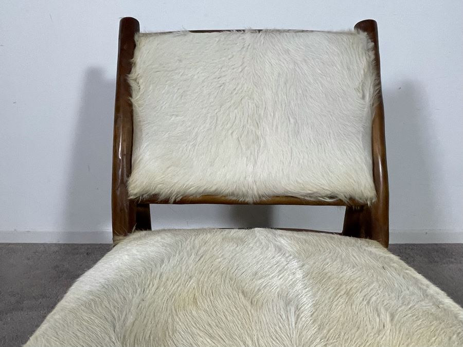 Wooden Cow Hide Chair 23W X 31D X 29H [Photo 6]
