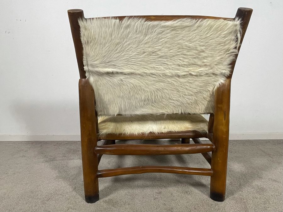 Wooden Cow Hide Chair 23W X 31D X 29H [Photo 10]