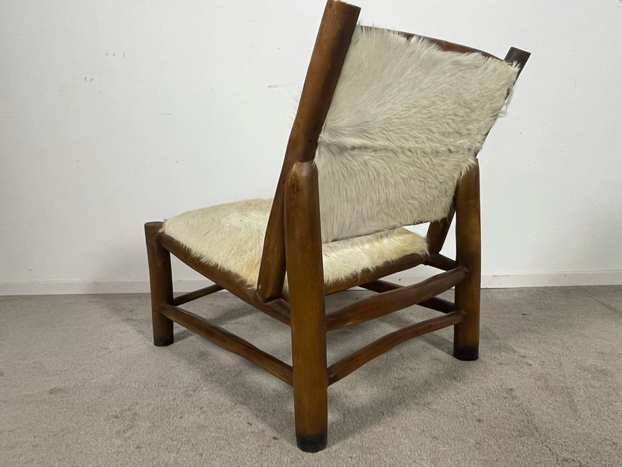Wooden Cow Hide Chair 23W X 31D X 29H [Photo 9]