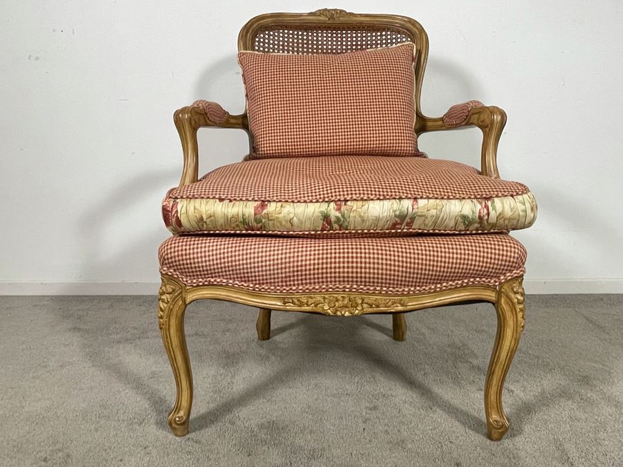 Cane Back Wooden Armchair 26W X 24D X 37H [Photo 3]