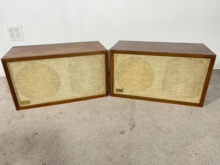 Pair Of Acoustic Research AR-2ax Acoustic Suspension Loudspeakers System With Original Warranty Card - Speaker Cabinets Are Sealed Air Tight (Foam Not Used For Cones - Video Posted) 24W X 13.5H X 11.5D [Photo 5]