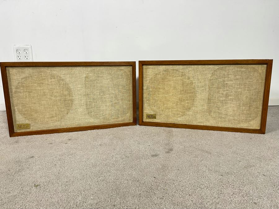 Pair Of Acoustic Research AR-2ax Acoustic Suspension Loudspeakers System With Original Warranty Card - Speaker Cabinets Are Sealed Air Tight (Foam Not Used For Cones - Video Posted) 24W X 13.5H X 11.5D [Photo 3]