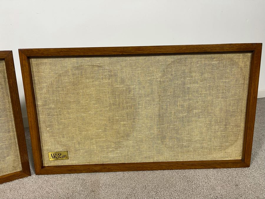 Pair Of Acoustic Research AR-2ax Acoustic Suspension Loudspeakers System With Original Warranty Card - Speaker Cabinets Are Sealed Air Tight (Foam Not Used For Cones - Video Posted) 24W X 13.5H X 11.5D [Photo 7]