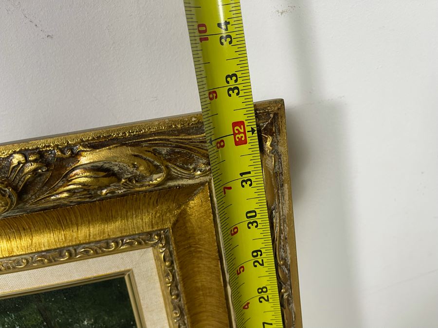 Large Framed Original Oil Painting On Canvas Of Seascape Ocean Waves By June Nelson With Overhead Frame Light 24 X 36 Canvas [Photo 13]