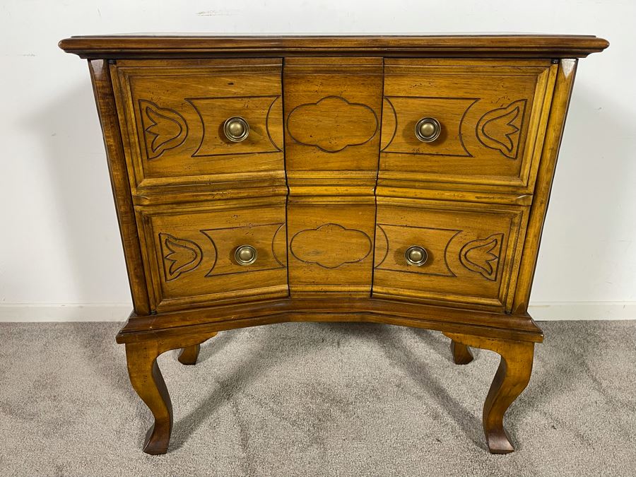 Baker Furniture Wooden Slant Front Cabinet Side Table 27.5W X 12.5D X 30H