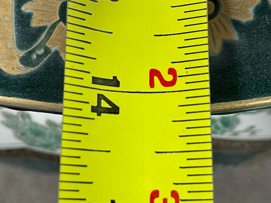 Vintage Chinese Porcelain Fish Bowl Planter With Wooden Stand 14R X 12H [Photo 17]