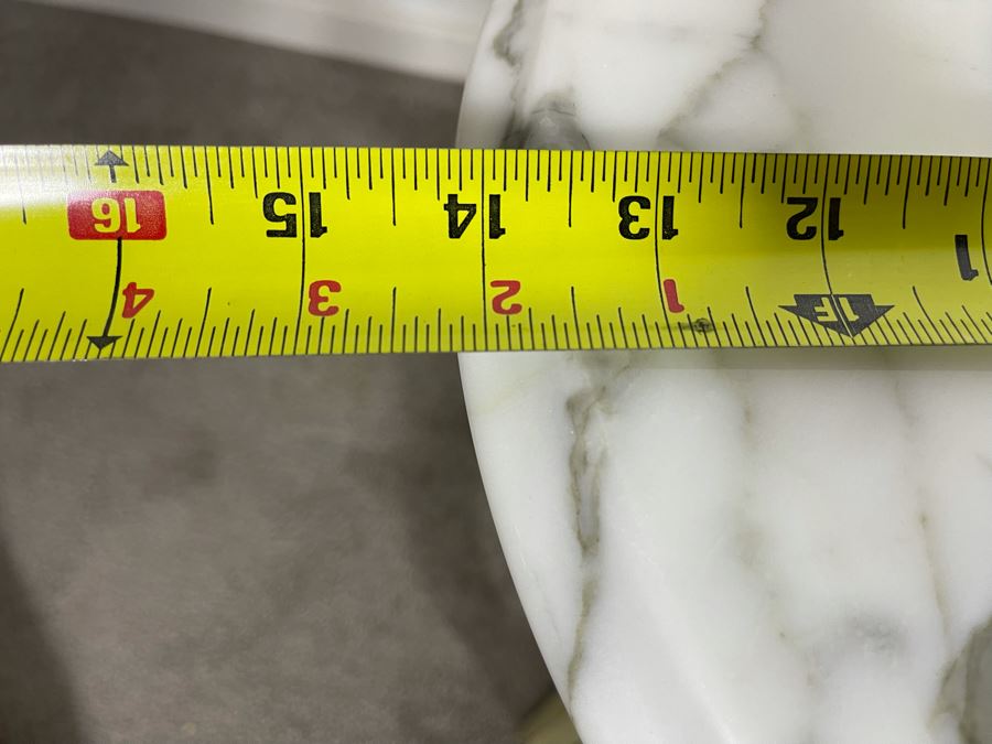 Vintage Italian Round Marble Top Side Table 14R X 18H [Photo 7]