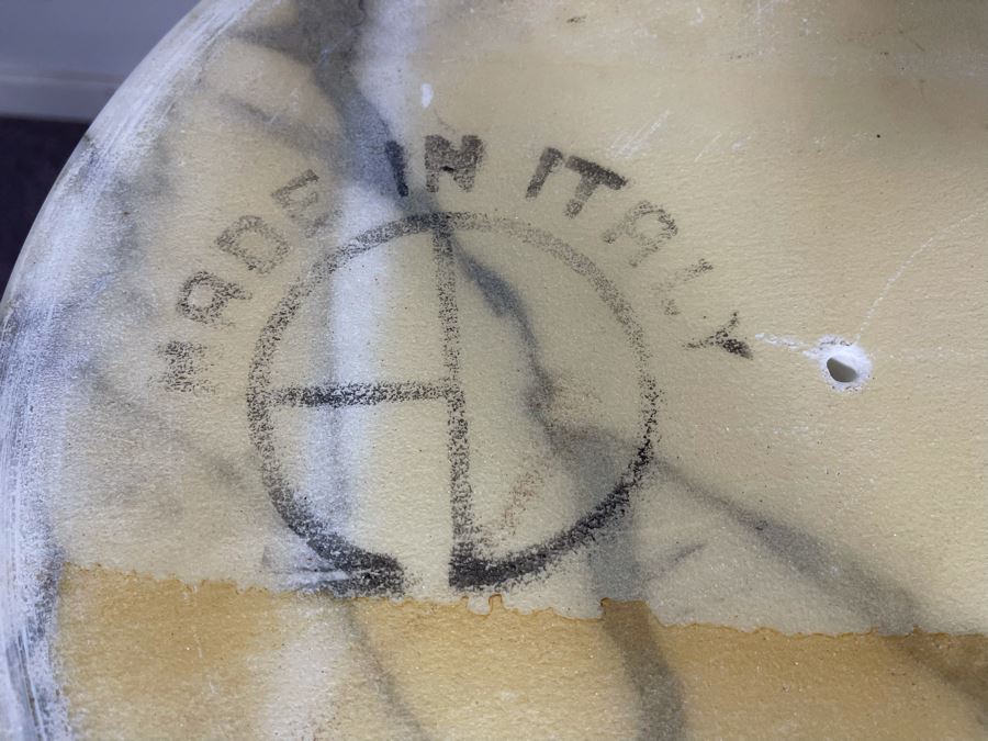 Vintage Italian Round Marble Top Side Table 14R X 18H [Photo 6]