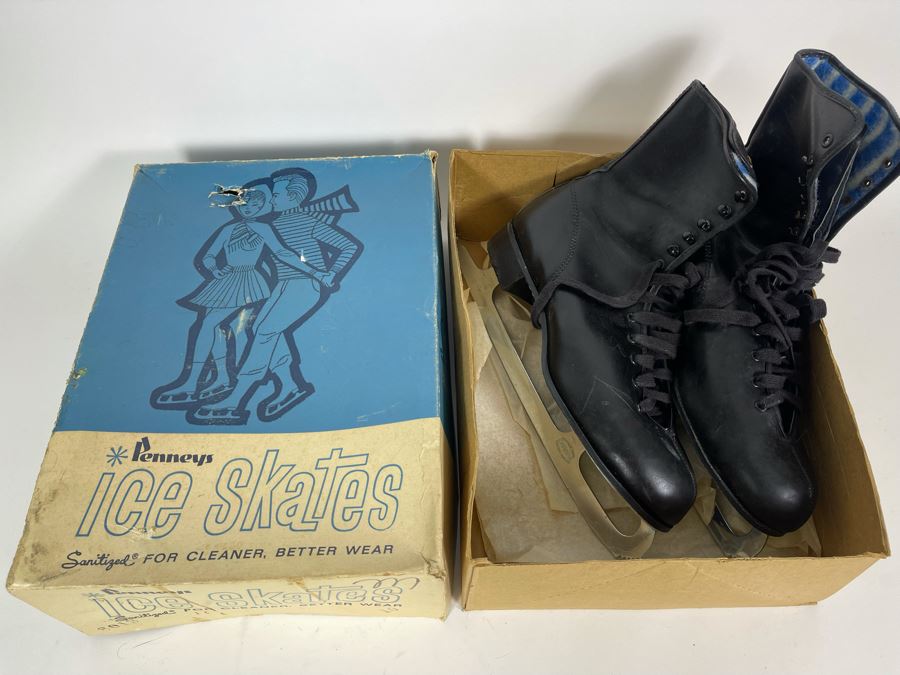 Pair Of New In Box JCPenney Mens Ice Skates Sheffield Steel Made In Canada Size 10